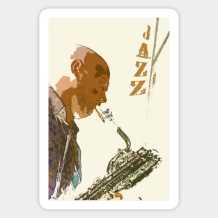 Saxophonist Jazz Poster Sticker